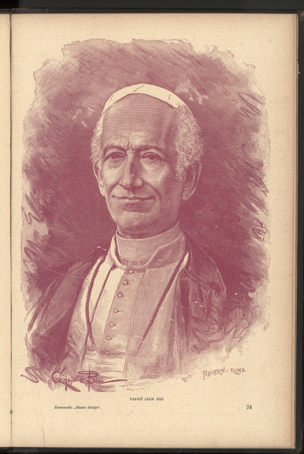 Porträt von Papst Johannes Paul II. in weißer Soutane und zucchetto, der vor einem weißen Hintergrund steht und eine friedliche und entspannte Miene hat.