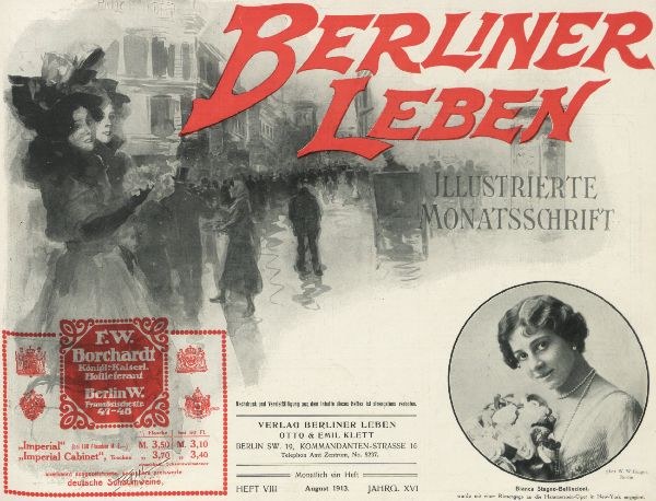 Werbung für den Berliner Leben-Film, der eine Gruppe von Menschen vor einem Geb├Ąude zeigt, mit Text, der den Film und seine Charaktere beschreibt.