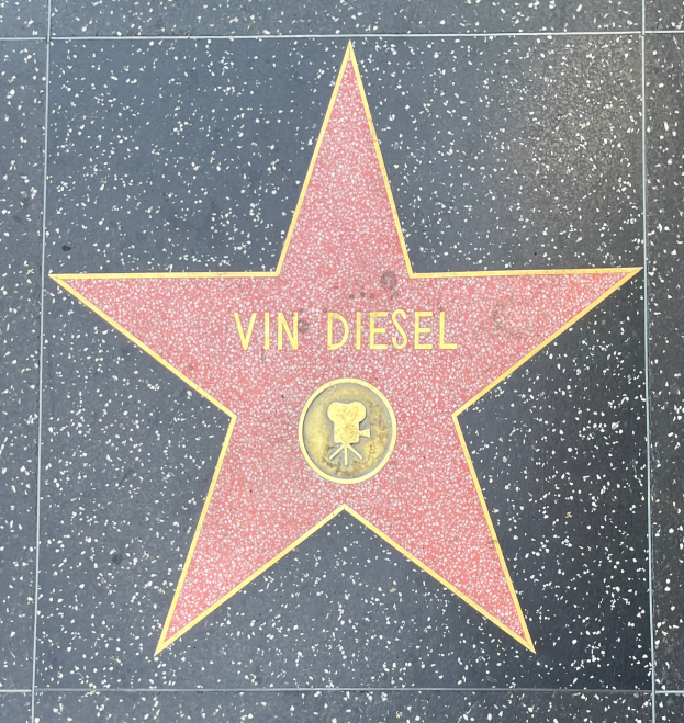 Ein Stern auf dem Hollywood Walk of Fame mit der Aufschrift "Vin Diesel".