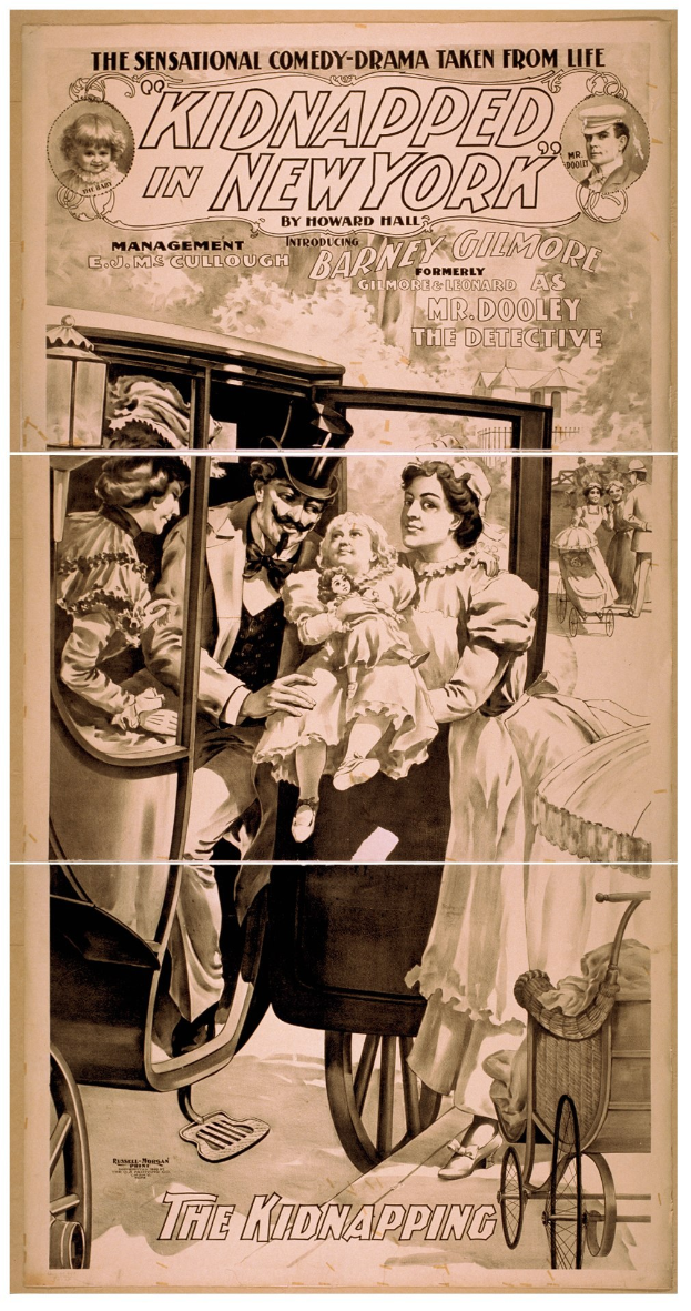 Filmplakat für "Entführt in New York", das eine Gruppe besorgter Menschen in einem Fahrzeug zeigt, mit dem Titel über dem Bild und einem dunklen, ged├Ąmpften Farbschema.