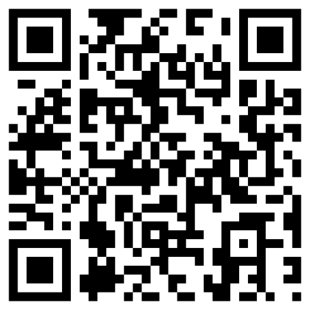 Weißer Hintergrund mit einem mittig platzierten QR-Code, der auf Kontaktinformationen wie Name, Adresse und Telefonnummer verlinkt.