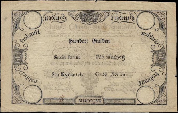 Alte deutsche 100-Pfennig-Banknote mit schwarzem Hintergrund und einem Männerporträt, mit der Aufschrift "100 Pfennig."