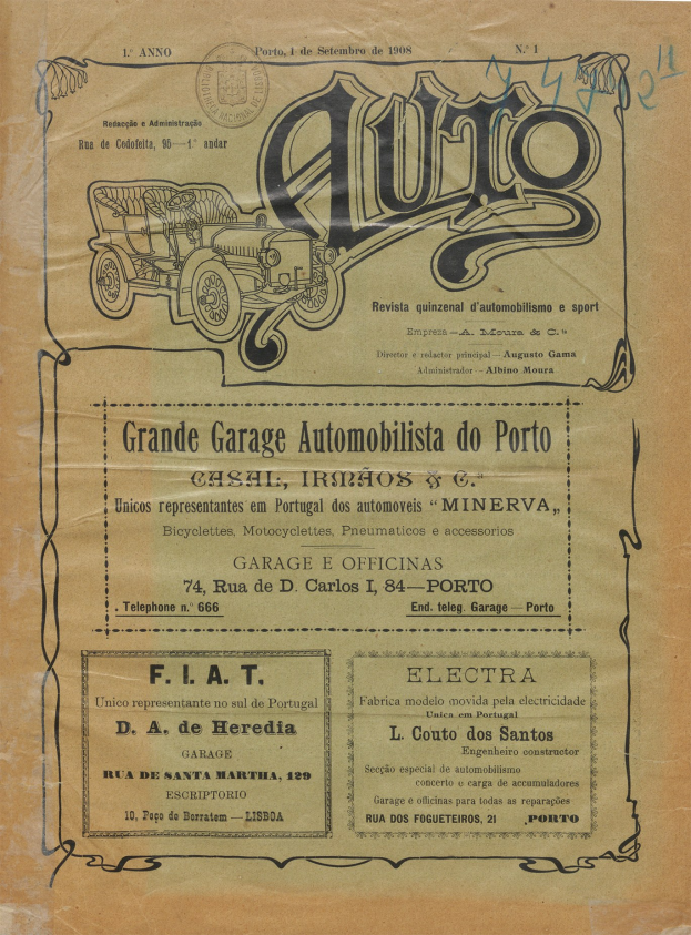 Old book cover featuring a classic car illustration with bold text on aged paper.