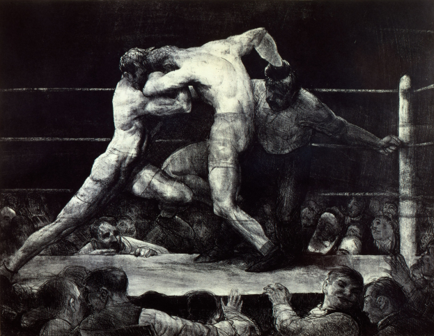 Zwei Boxer im Boxring im Zweikampf